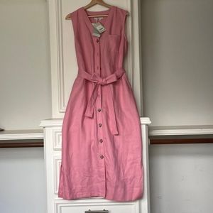 Biden Pink British style linen dress.